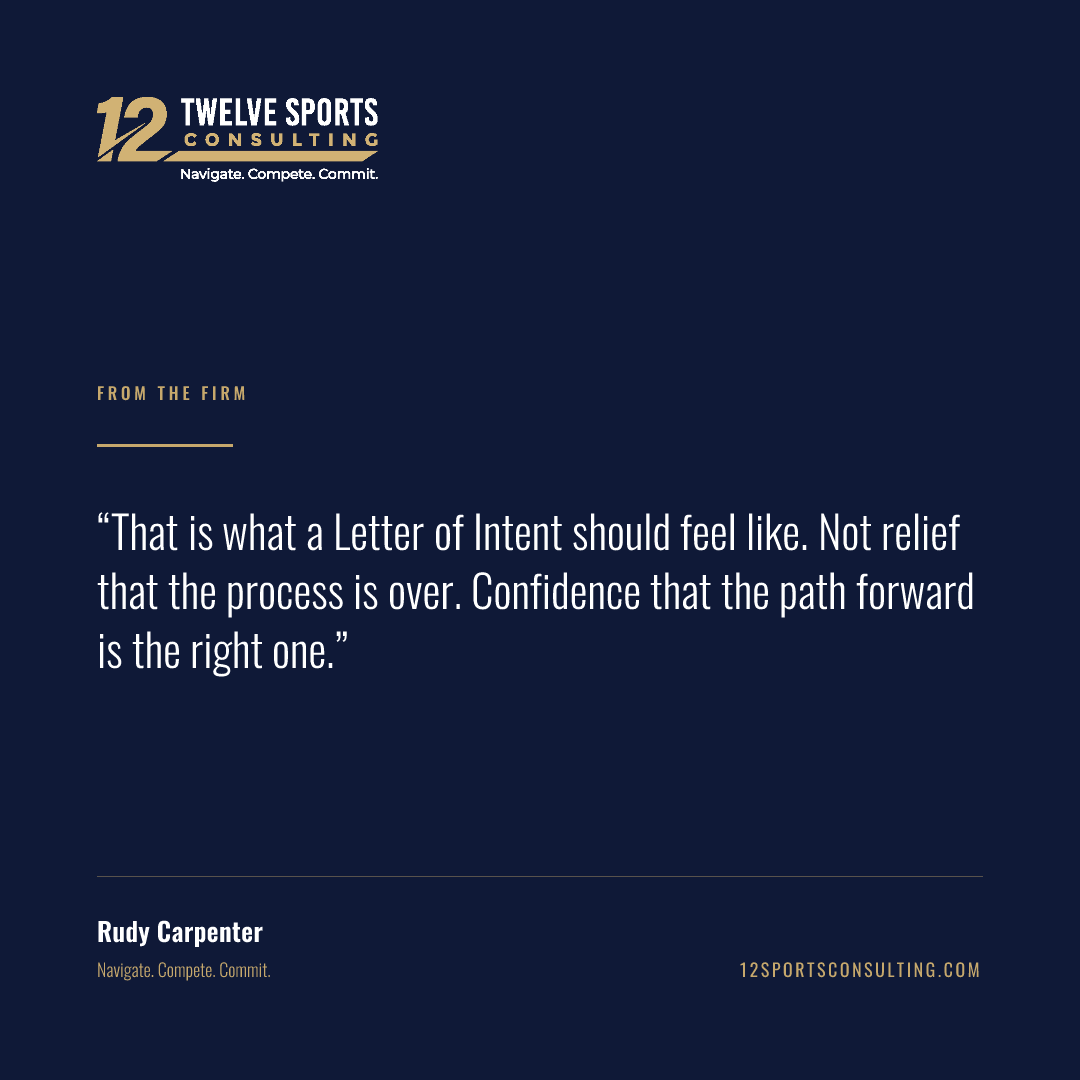 Quote card: That is what a Letter of Intent should feel like. Not relief that the process is over. Confidence that the path forward is the right one.