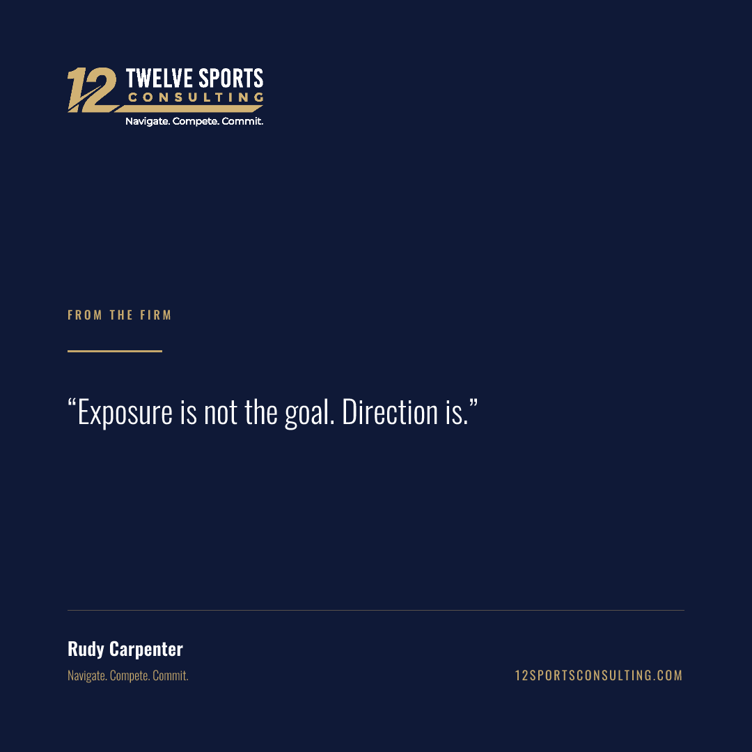 Quote card: Exposure is not the goal. Direction is.
